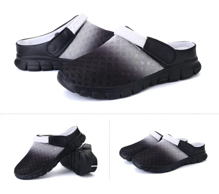 Water Shoes Unisex (Mesh Pull-on) BlackWhite 01