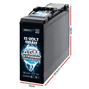 Slimline AGM Battery 135Ah dimensions