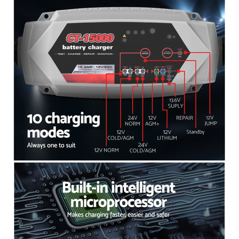 Smart Battery Charger 15A-modes