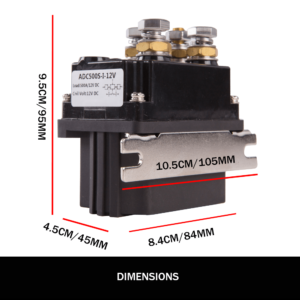 12v 500 Winch Solenoid dimensions