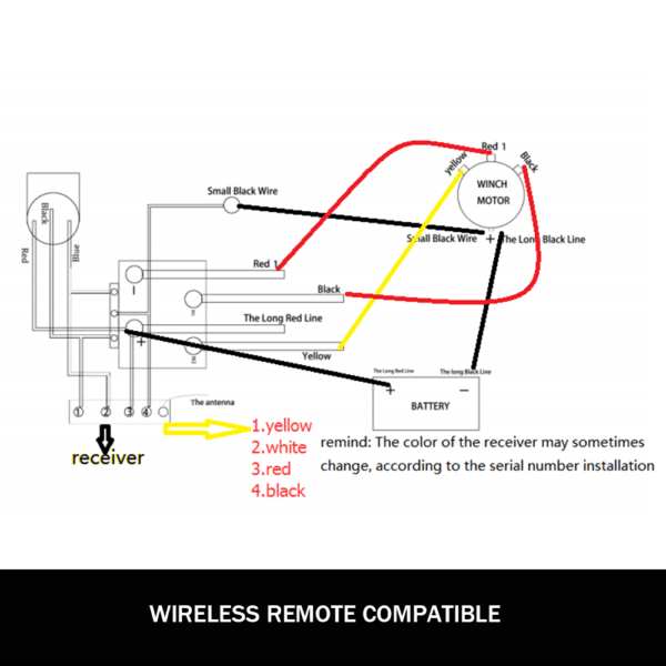 12v 500 Winch Solenoid wireless remote diagram
