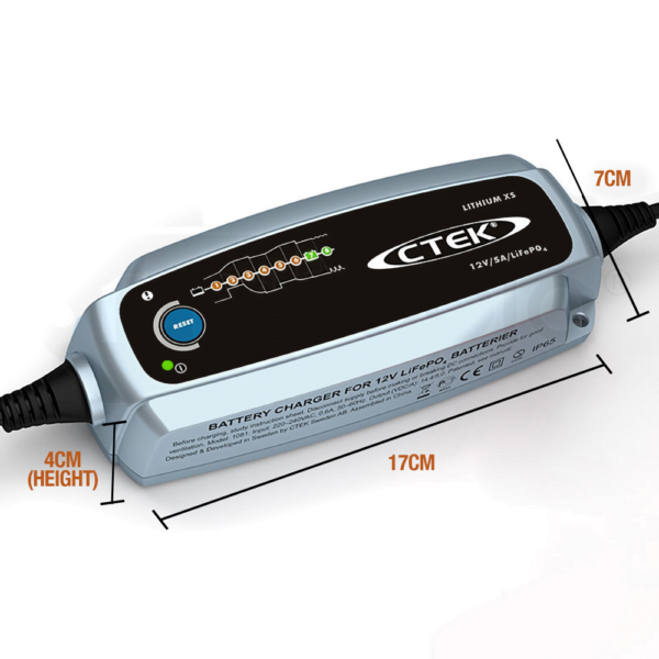 CTEK Lithium XS Battery Charger dimensions