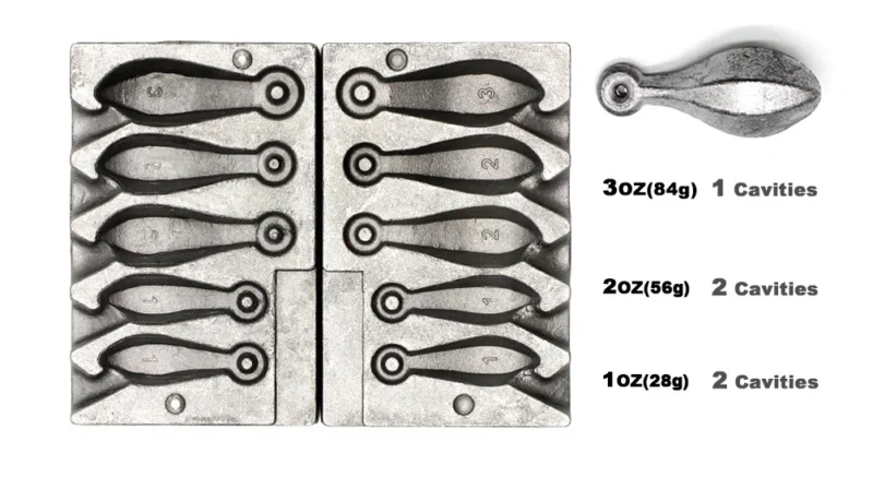 Fishing Sinker Mould - Snapper Sinkers small