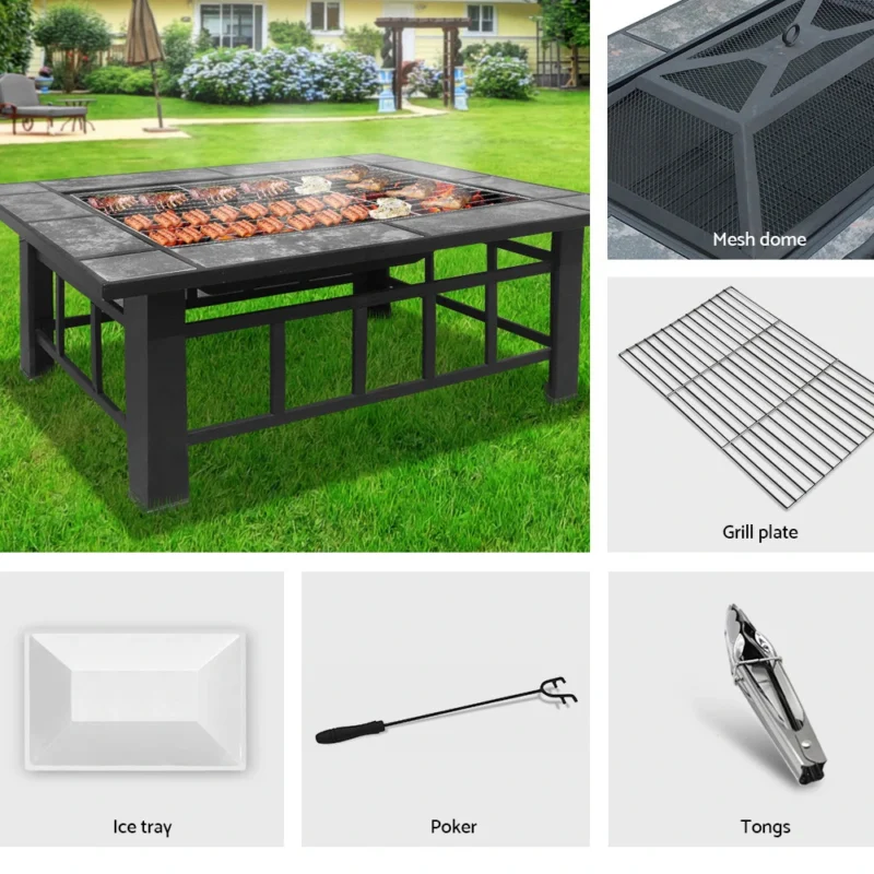 Tile Fire Pit Rectangular features