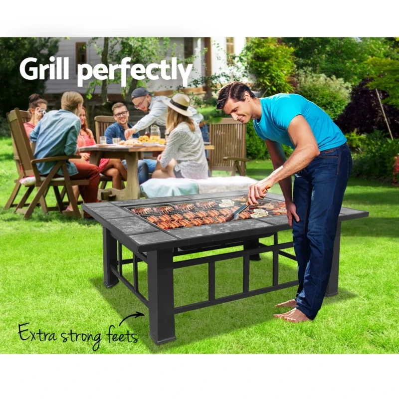 Tile Fire Pit Rectangular grill perfectly