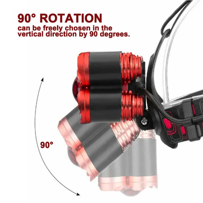 Rechargeable Headlamp 350000 lumens rotation