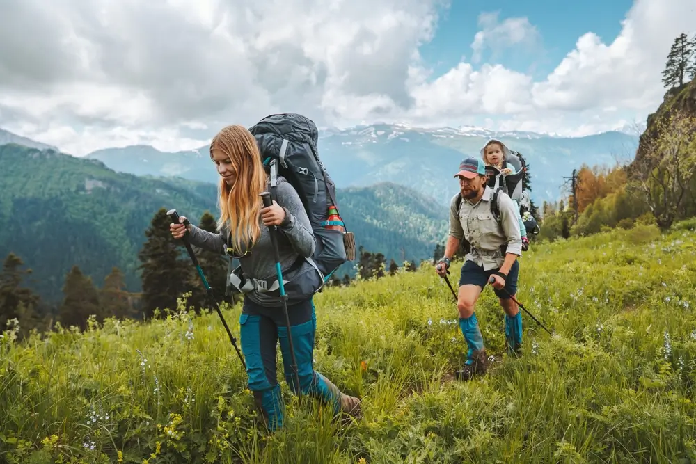 Family going on a hiking trip