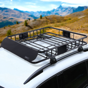 Universal Roof Rack Basket 112cm installed